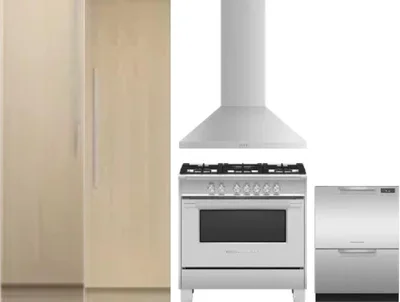 5 Piece Package Includes Refrigerator, Freezer, Range, Hood And Dishwasher
